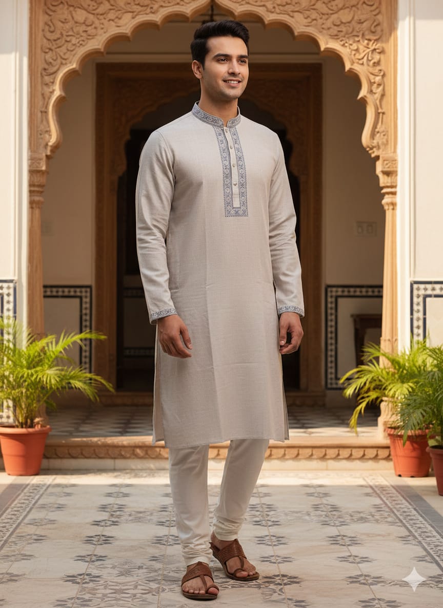 কোড # 1016 প্রিমিয়াম ষ্টাইলিস এক্সক্লুসিভ Beige Color পাঞ্জাবি