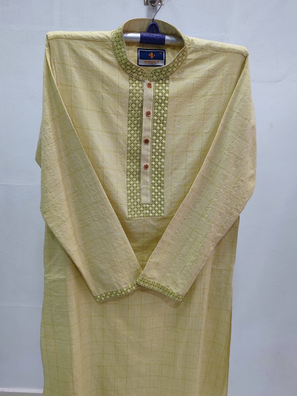 কোড # 1009 স্টাইলিশ প্রিমিয়াম কটন পাঞ্জাবি – হালকা রঙে রুচিশীল লুক EMB 2