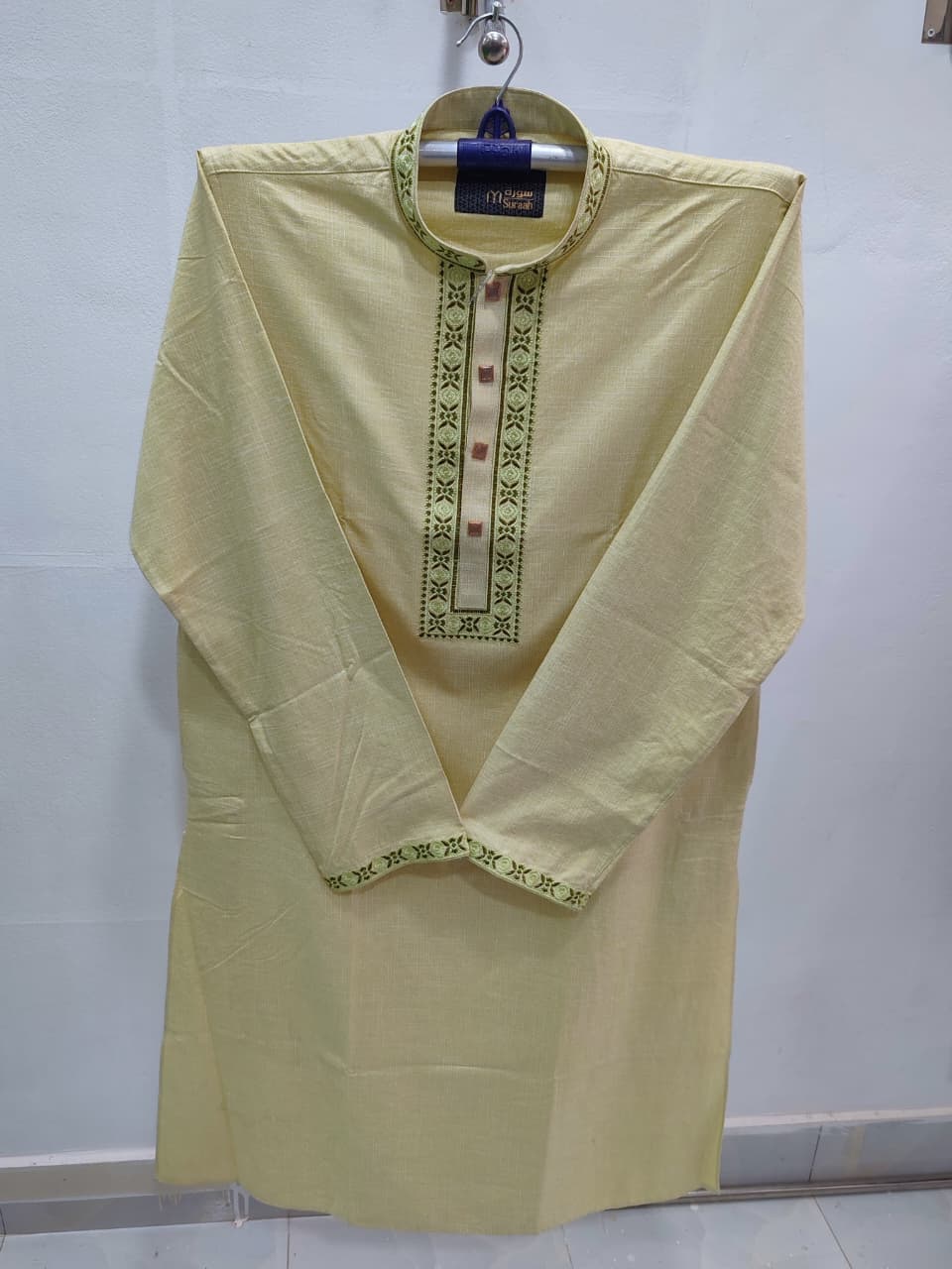 কোড # 1010 স্টাইলিশ প্রিমিয়াম কটন পাঞ্জাবি – হালকা রঙে রুচিশীল লুক EMB 1