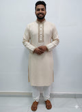 কোড # 1003 প্রিমিয়াম এমব্রয়ডারি পাঞ্জাবি – অফ-হোয়াইট (Off-White) রঙ EMB 2
