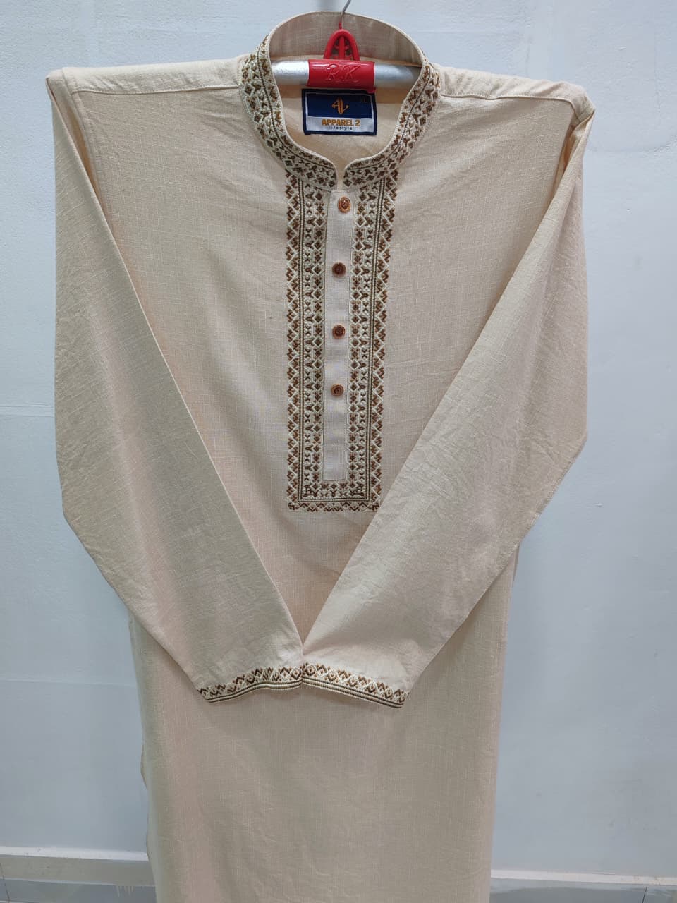 কোড # 1003 প্রিমিয়াম এমব্রয়ডারি পাঞ্জাবি – অফ-হোয়াইট (Off-White) রঙ EMB 2