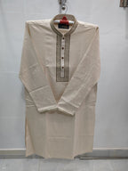 কোড # 1001  প্রিমিয়াম এমব্রয়ডারি পাঞ্জাবি – অফ-হোয়াইট (Off-White) রঙ EMB 4