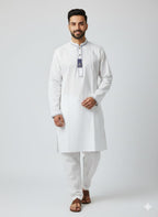 কোড # 1004 প্রিমিয়াম এমব্রয়ডারি পাঞ্জাবি – অফ-হোয়াইট (Off-White) রঙ EMB 2